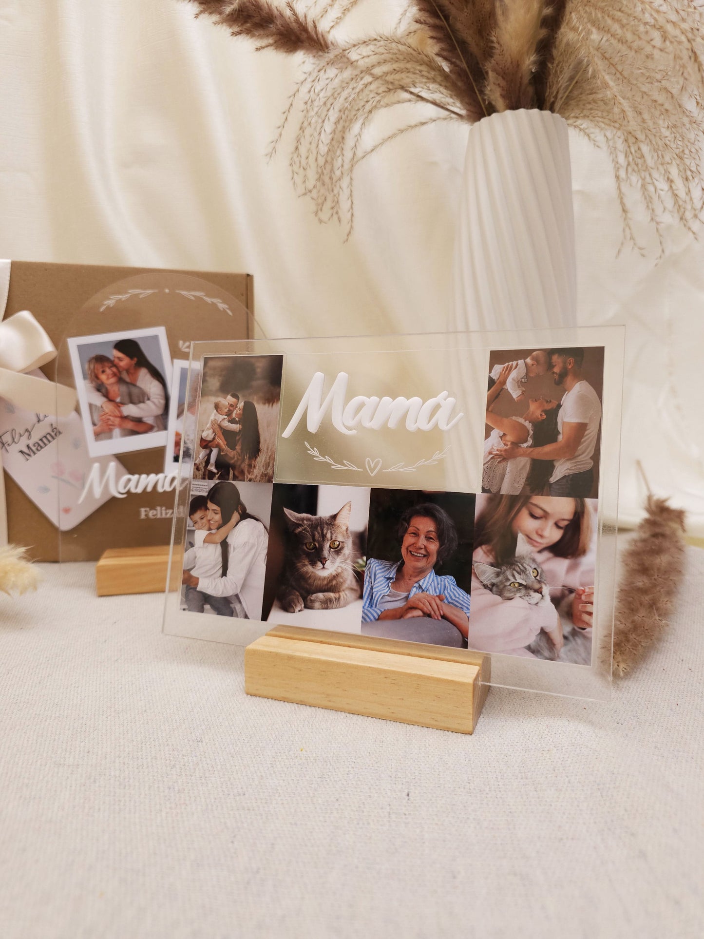 Placa x6 fotos - Palabra en 3d