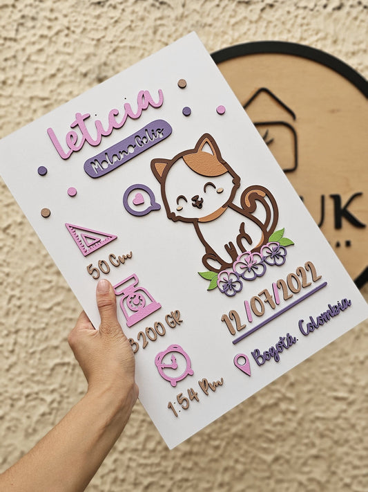 Cuadro de Nacimiento - Gatito