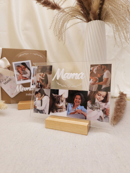 Placa x6 fotos - Palabra en 3d