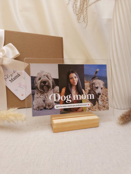 Placa x3 fotos - Dog mom