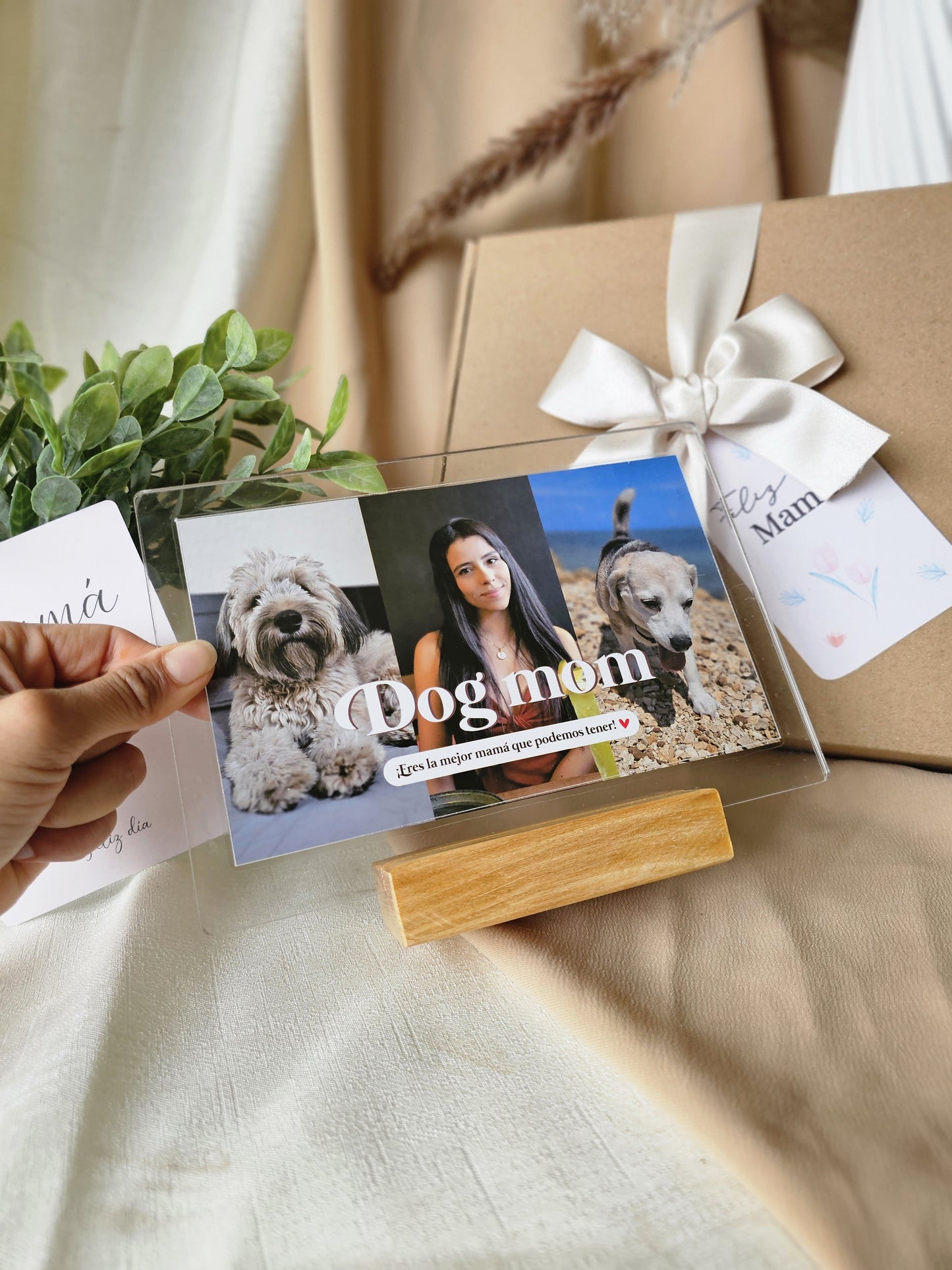 Placa x3 fotos - Dog mom