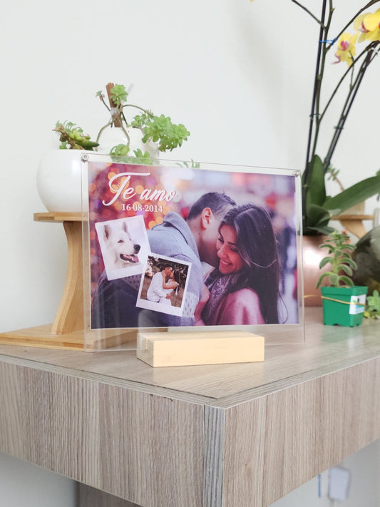 Placa x3 fotos - horizontal